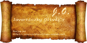 Javorniczky Olivér névjegykártya
