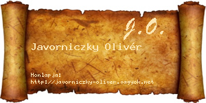 Javorniczky Olivér névjegykártya
