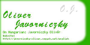 oliver javorniczky business card